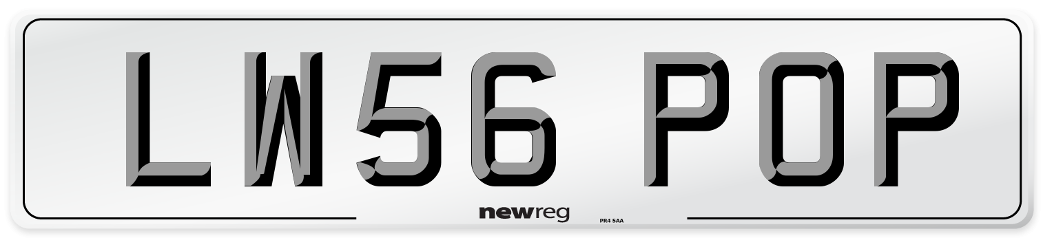 LW56 POP Number Plate from New Reg